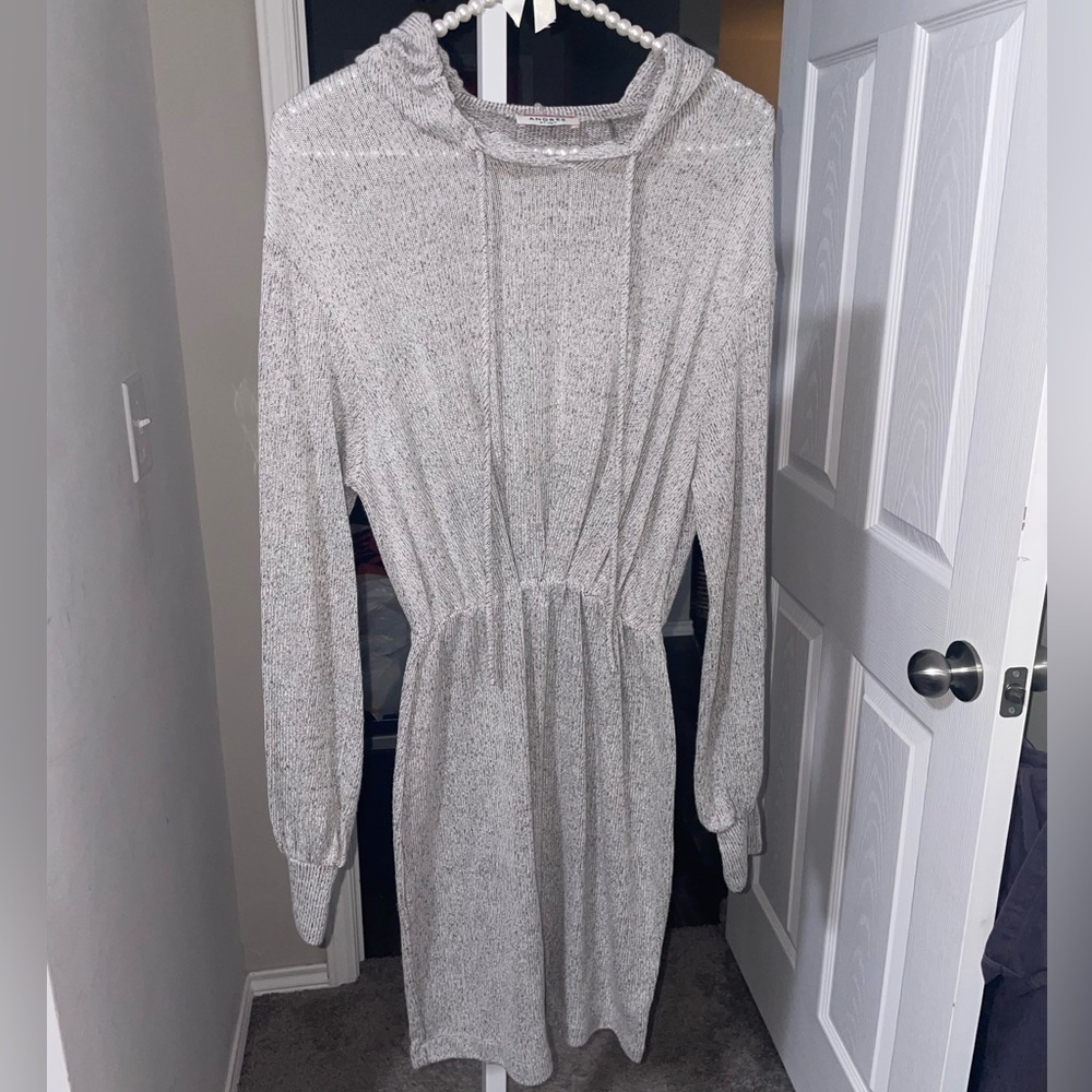 Andree By Unit Hoodie Dress Women Small Lightweight Knit Sport Casual Minimalist - Picture 3 of 14